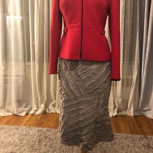 Lafayette 148 silk and leather skirt size 2